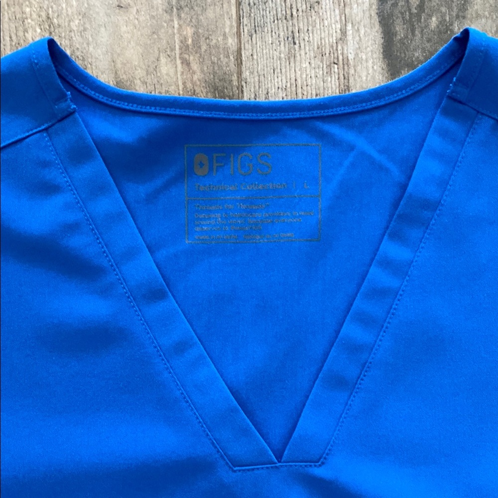 Figs Royal Blue V-Neck Scrub Top